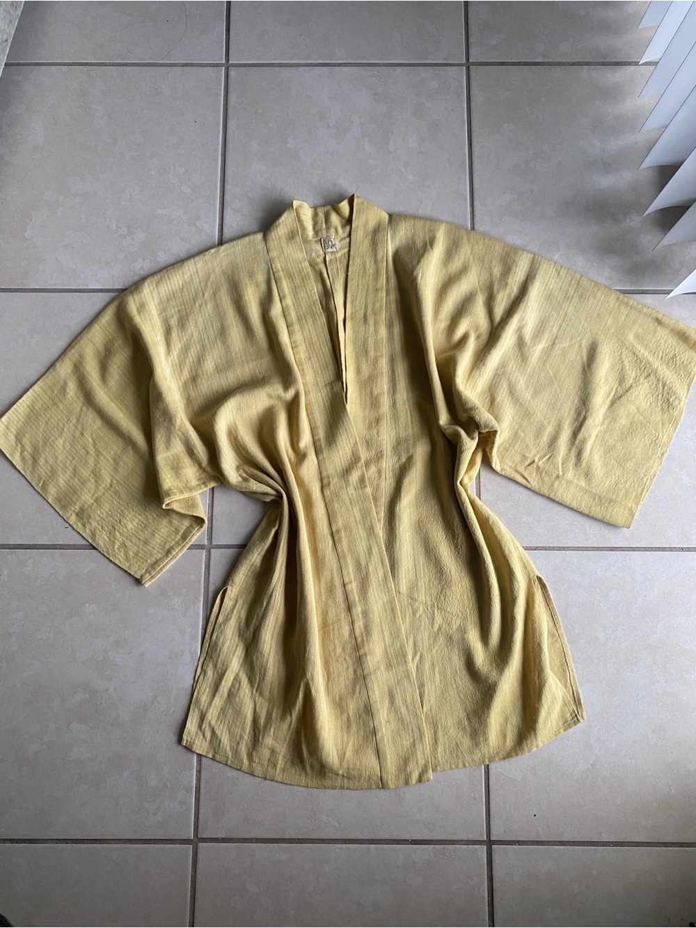 Vintage Fall Lightweight Mustard Yellow Kimono Jacket